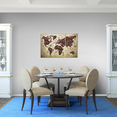 Wandbilder Wohnzimmer XXL Küche Kaffee Moderne Bilder Weltkarte